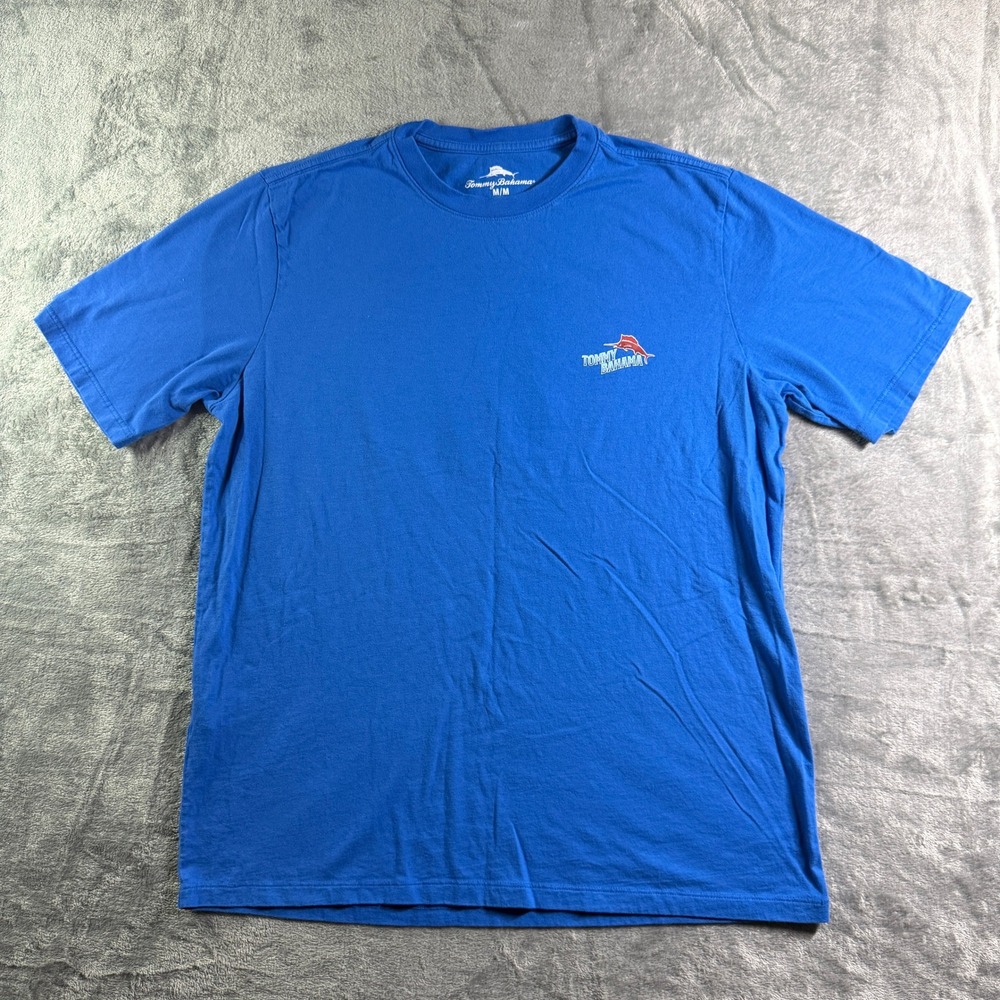 Tommy Bahama Scenic Drive Golf T-Shirt Graphic Print Tee Blue Size M